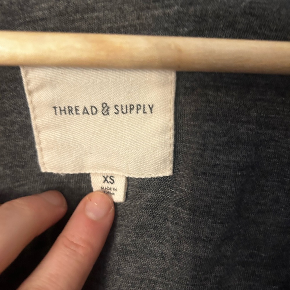 Thread & Supply XS Black and Ivory Plaid Shacket - Picture 3 of 6